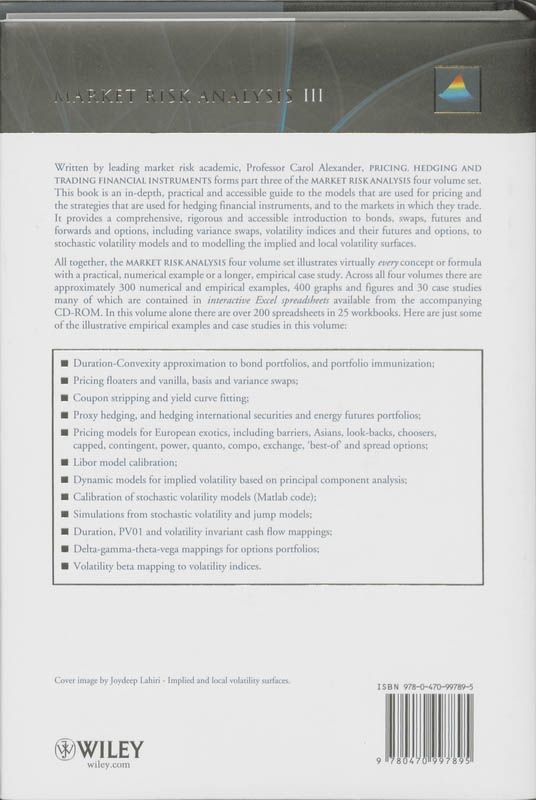 Market Risk Analysis, Pricing, Hedging and Trading Financial Instruments 