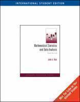 Mathematical Statistics and Data Analysis, International Edition (with CD Data Sets) 