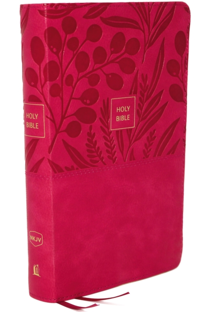 NKJV, End-of-Verse Reference Bible, Compact, Leathersoft, Pink, Red Letter, Comfort Print Holy Bible, New King James Version