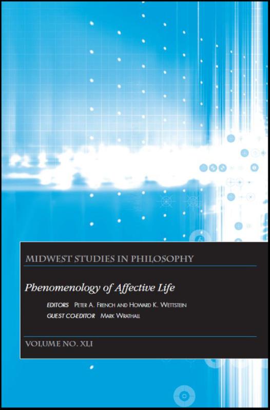 Phenomenology of Affective Life, Volume XLI 