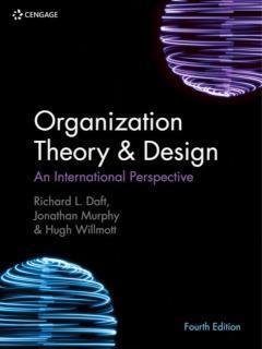 Organization Theory & Design An International Perspective
