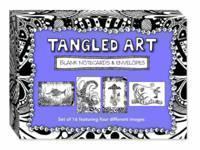 Tangled Art Blank Note Cards & Envelopes Set of 16 Featuring Four Diffe