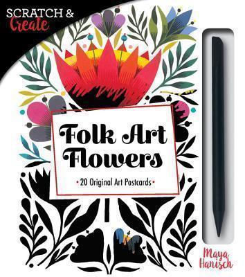 Scratch & Create Folk Art Flowers 20 Original Art Postcards