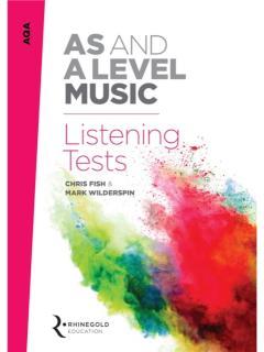 AQA as and a Level Music Listening Tests 