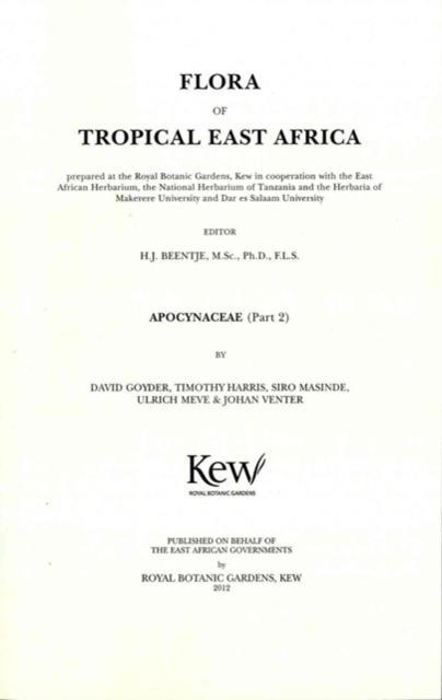 Flora of Tropical East Africa: Apocynaceae, Part 2 