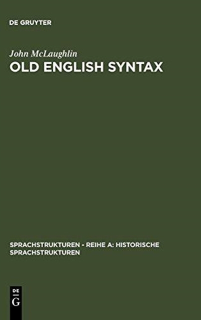 Old English Syntax a handbook