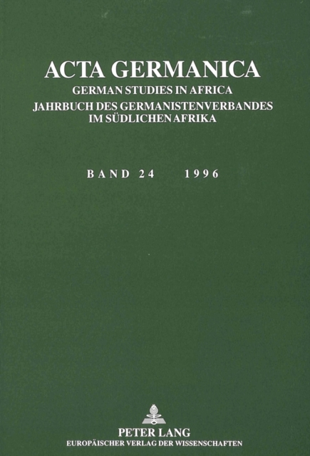 Acta Germanica German Studies in Africa