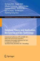 Database Theory and Application, Bio-Science and Bio-Technology International Conferences, DTA and BSBT 2011, Held as Part of the Future Generation Information