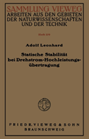 Statische Stabilitat Bei Drehstrom-Hochleistungsubertragung 
