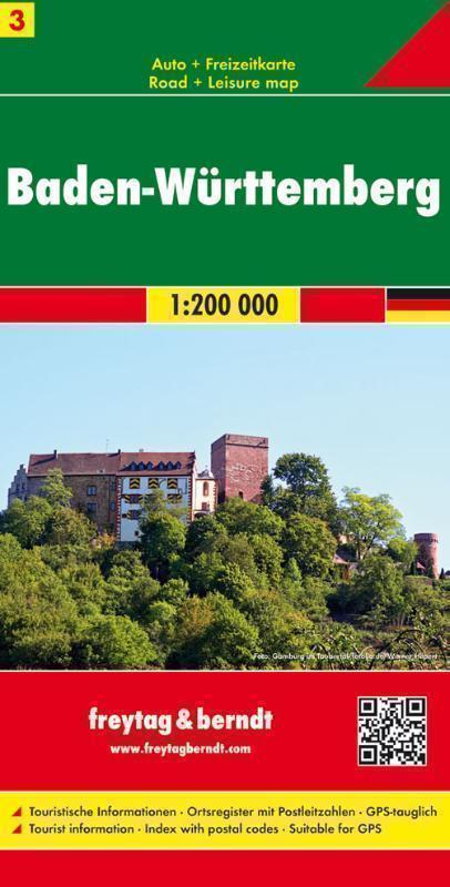 F &B Duitsland 3 Baden-Württemberg Toeristische wegenkaart 1:200 000