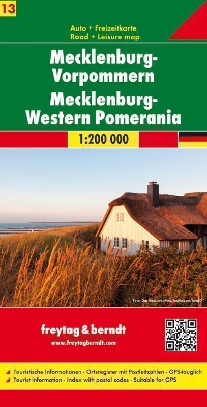 F &B Duitsland 13 Mecklenburg-West-Pommeren Toeristische wegenkaart 1:200 000