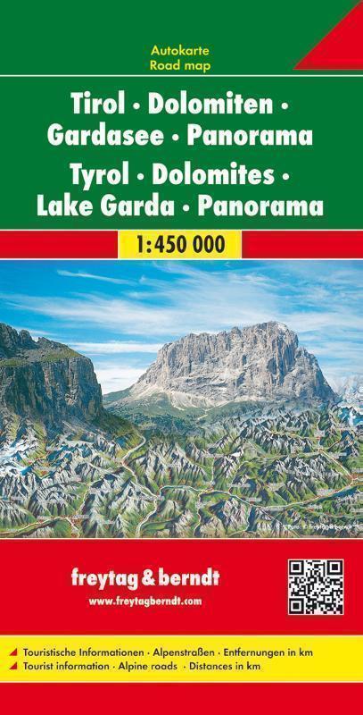 F &B Tirol, Dolomieten, Gardameer Panorama Panorama Wegenkaart 1:450 000