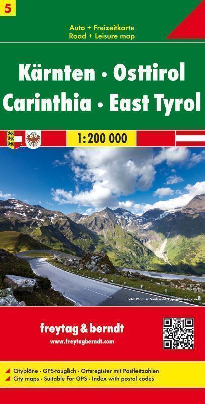 F &B Oostenrijk blad 5 Karinthie, Oost-Tirol Toeristische wegenkaart 1:200 000