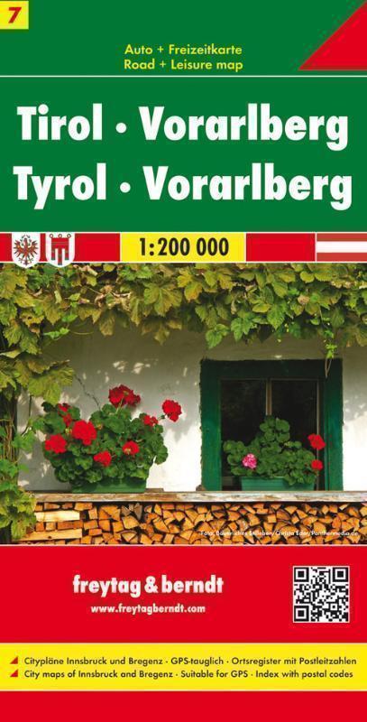 F &B Oostenrijk blad 7 Tirol, Vorarlberg Toeristische wegenkaart 1:200 000