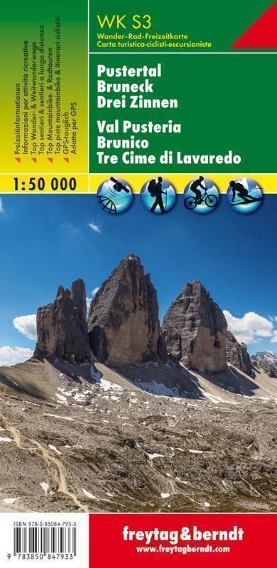 F &B WKS3 Pustertal, Bruneck, Drei Zinnen Wandel- en fietskaart 1:50 000
