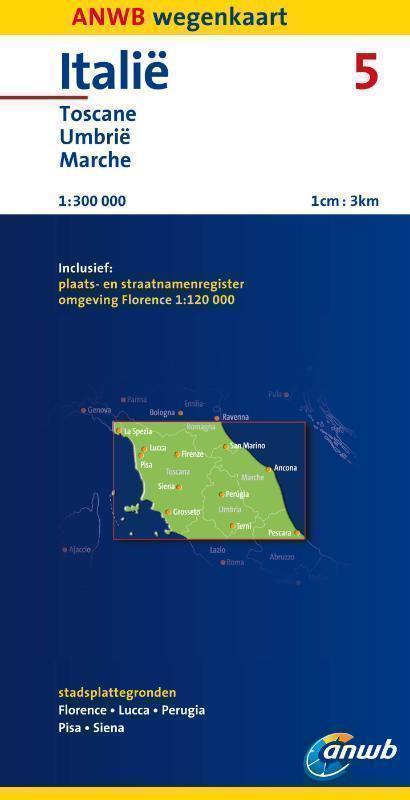 Italië 5 Toscane, Umbrië, Marche schaal 1:300.000