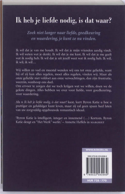 Ik heb je liefde nodig, is dat waar? 