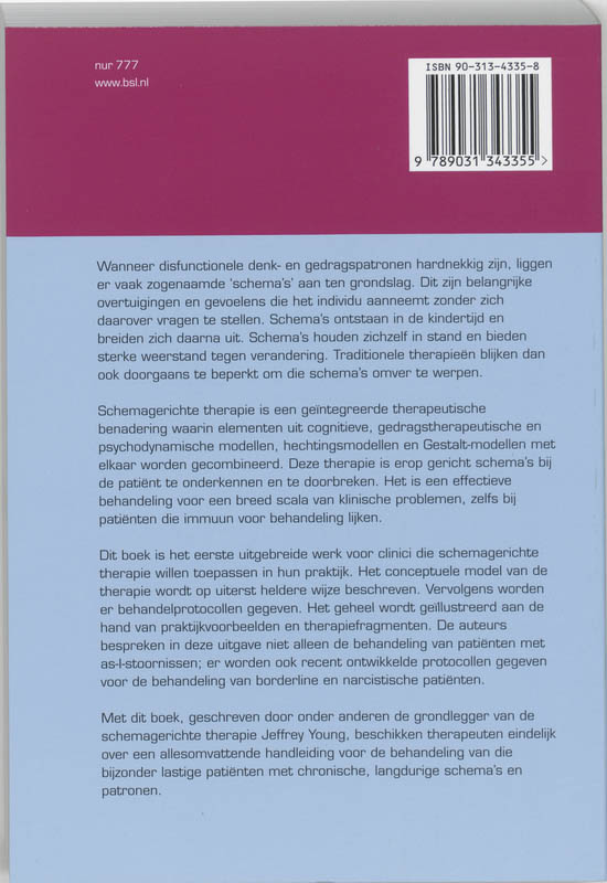 Schemagerichte therapie handboek voor therapeuten
