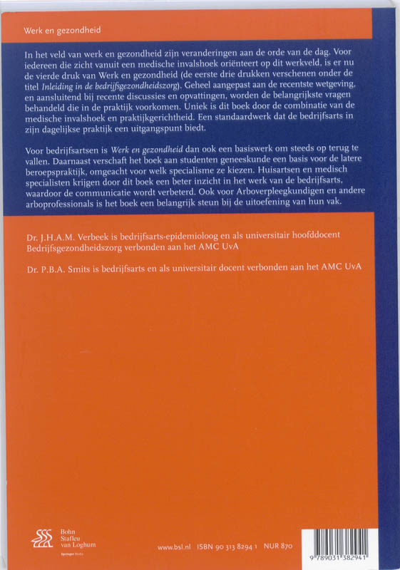 Werk en gezondheid inleiding in de bedrijfsgezondheidszorg