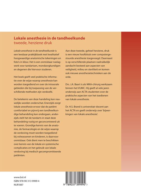 Lokale anesthesie in de tandheelkunde 