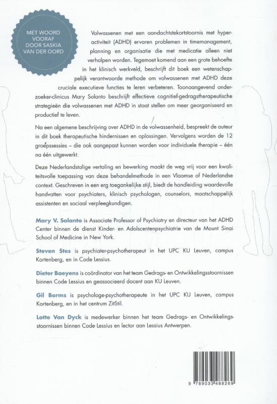 Cognitieve gedragstherapie voor volwassenen met ADHD aandacht voor executieve disfuncties