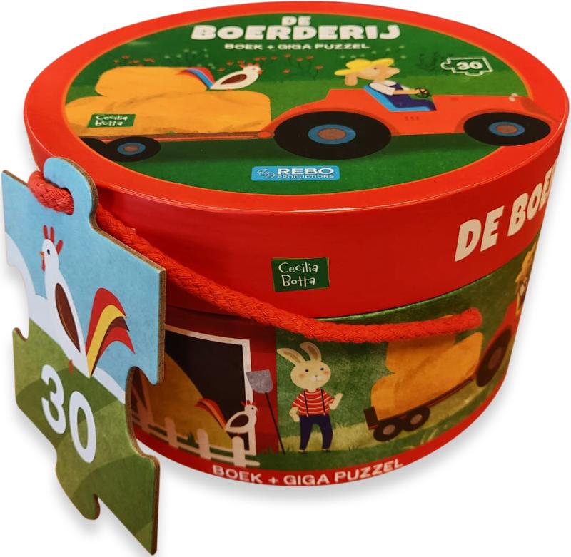 De boerderij - boek + giga puzzel 