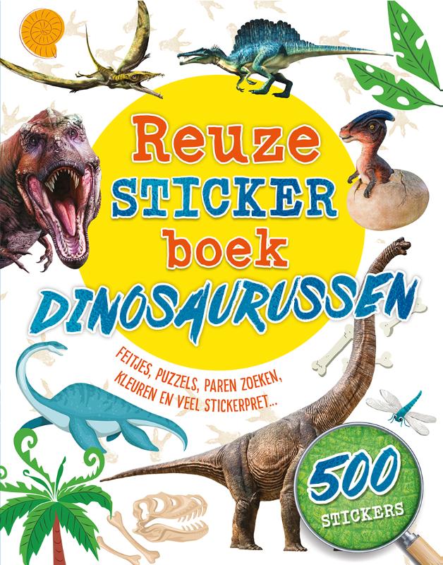 Reuzestickerboek Dinosaurussen Feitjes, puzzels, paren zoeken, kleuren en veel stickerpret...