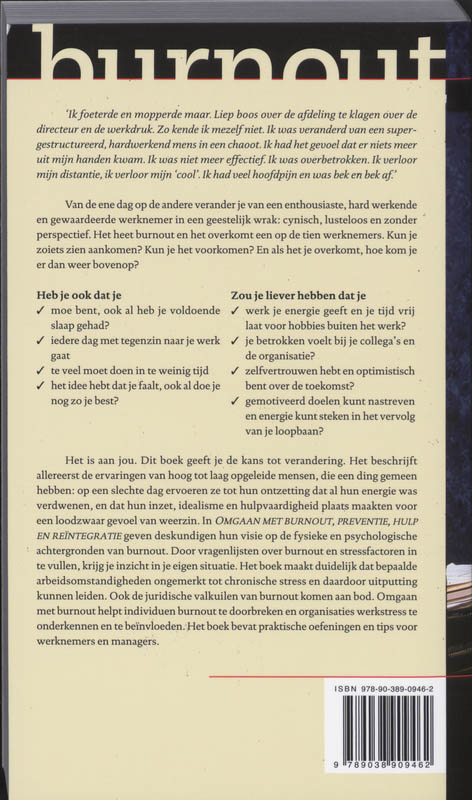 Omgaan met burnout preventie, hulp en reintegratie