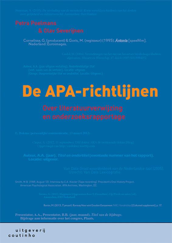 De APA-richtlijnen Over literatuurverwijzing en onderzoeksrapportage