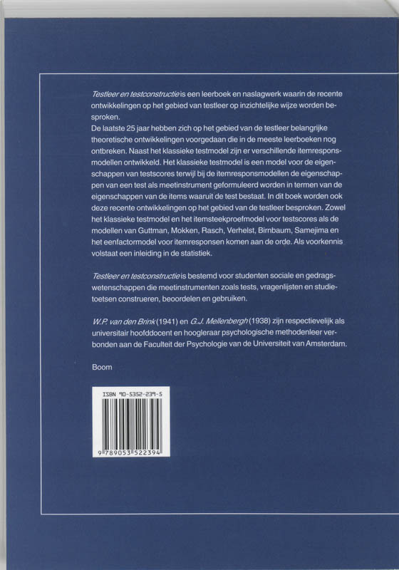 Testleer en testconstructie 1e dr 