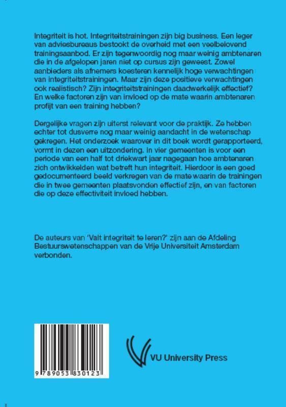 Valt integriteit te leren? de effectiviteit van integriteitstrainingen voor