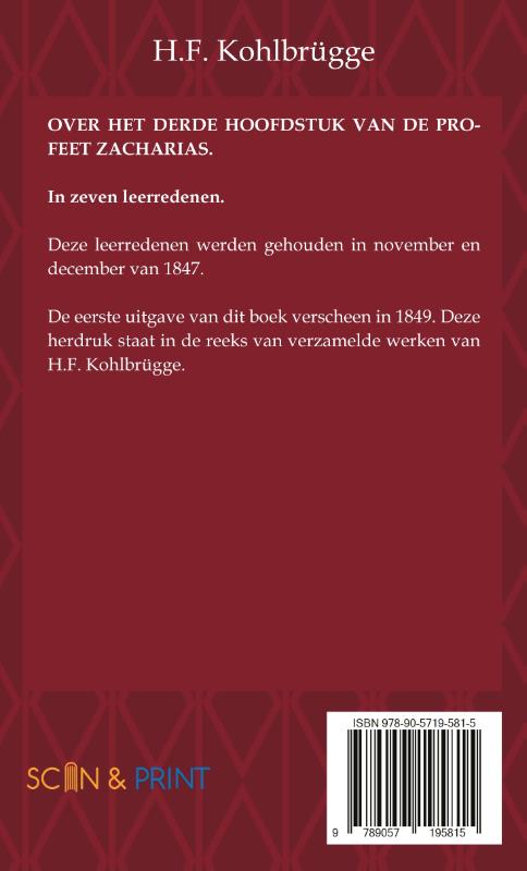 Over het Derde Hoofdstuk van de Profeet Zacharias Zeven leerredenen