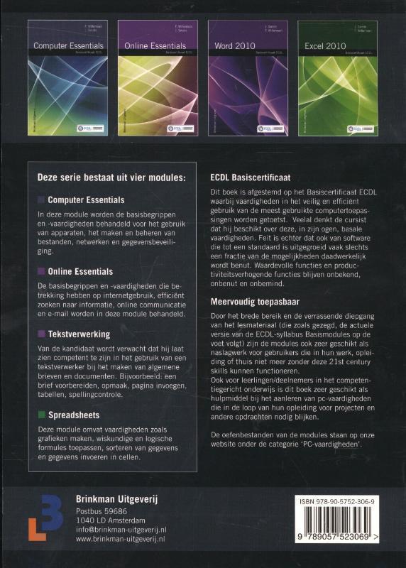 Basiscertificaat ECDL computer essentials, online essentials,