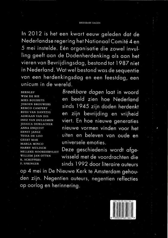 Breekbare dagen 4 en 5 mei door de jaren heen