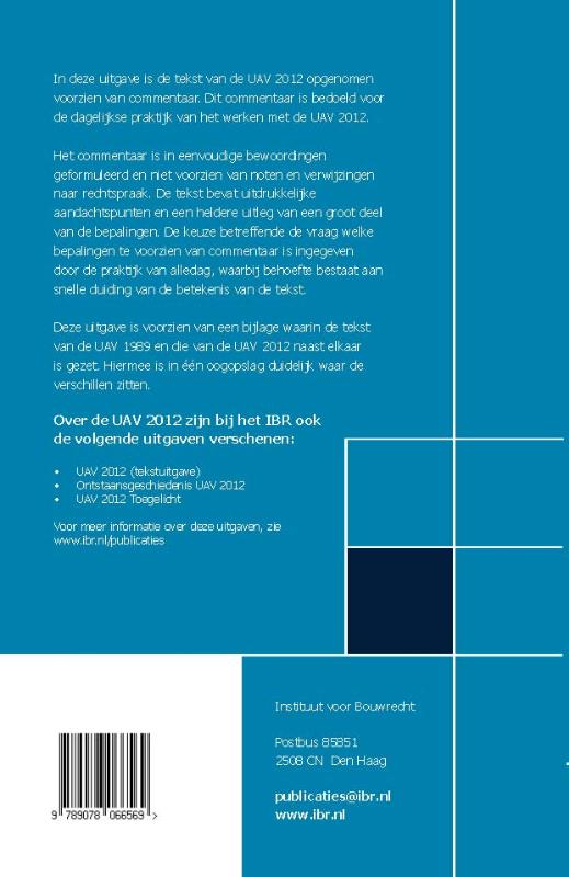 Praktische toelichting op de UAV 2012 