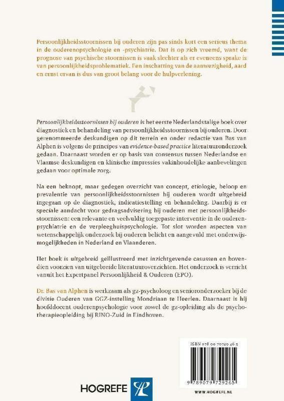 Persoonlijkheidsstoornissen bij ouderen diagnostiek, behandeling en gedragsadvisering