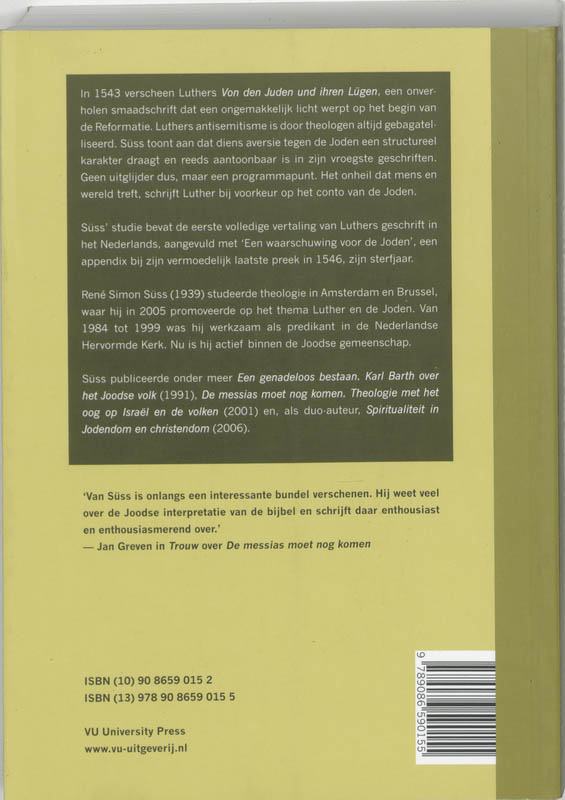 Luthers theologisch testament over de Joden en hun leugens : inleiding, vertaling, commentaar