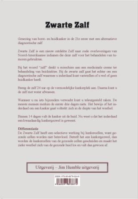 Zwarte Zalf over de toepassing van de zwarte zalf bij borst- en huidkanker in de 21ste eeuw