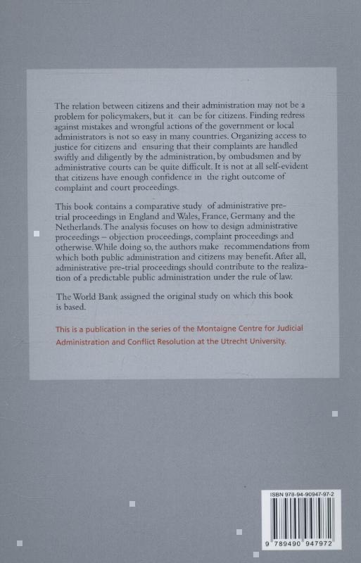 Montaigne Designing Administrative Pre-Trial a comparative study of administrative legal