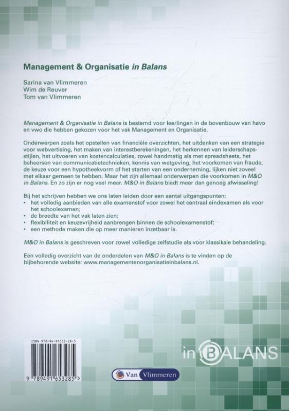 Management en Organisatie in Balans havo  Havo  Antwoordenboek 2